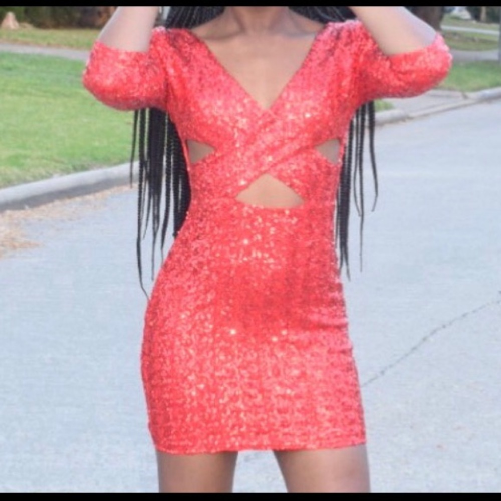 🔴Red sequins Dress